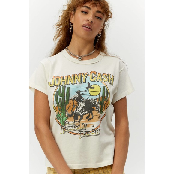 Daydreamer Tops - DAYDREAMER johnny cash riders in the sky reverse cream girlfriend tee S